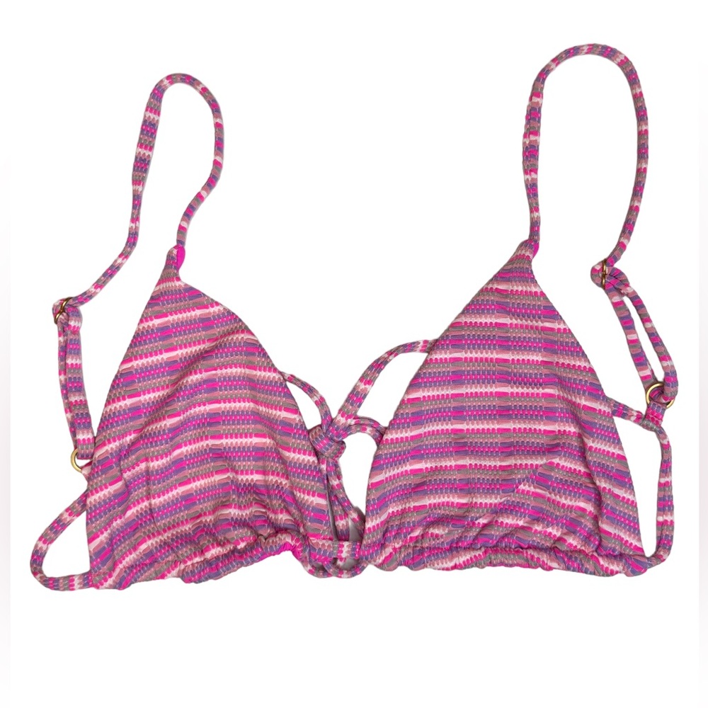 L*SPACE Brittany Swimsuit Top Electric Pink Bikini Revolve Size L New